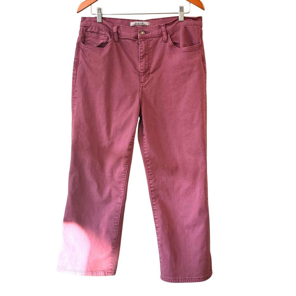 Joe's Jeans Straight Leg Pants Women Size 32 Burgundy Maroon Cotton‎ Stretch